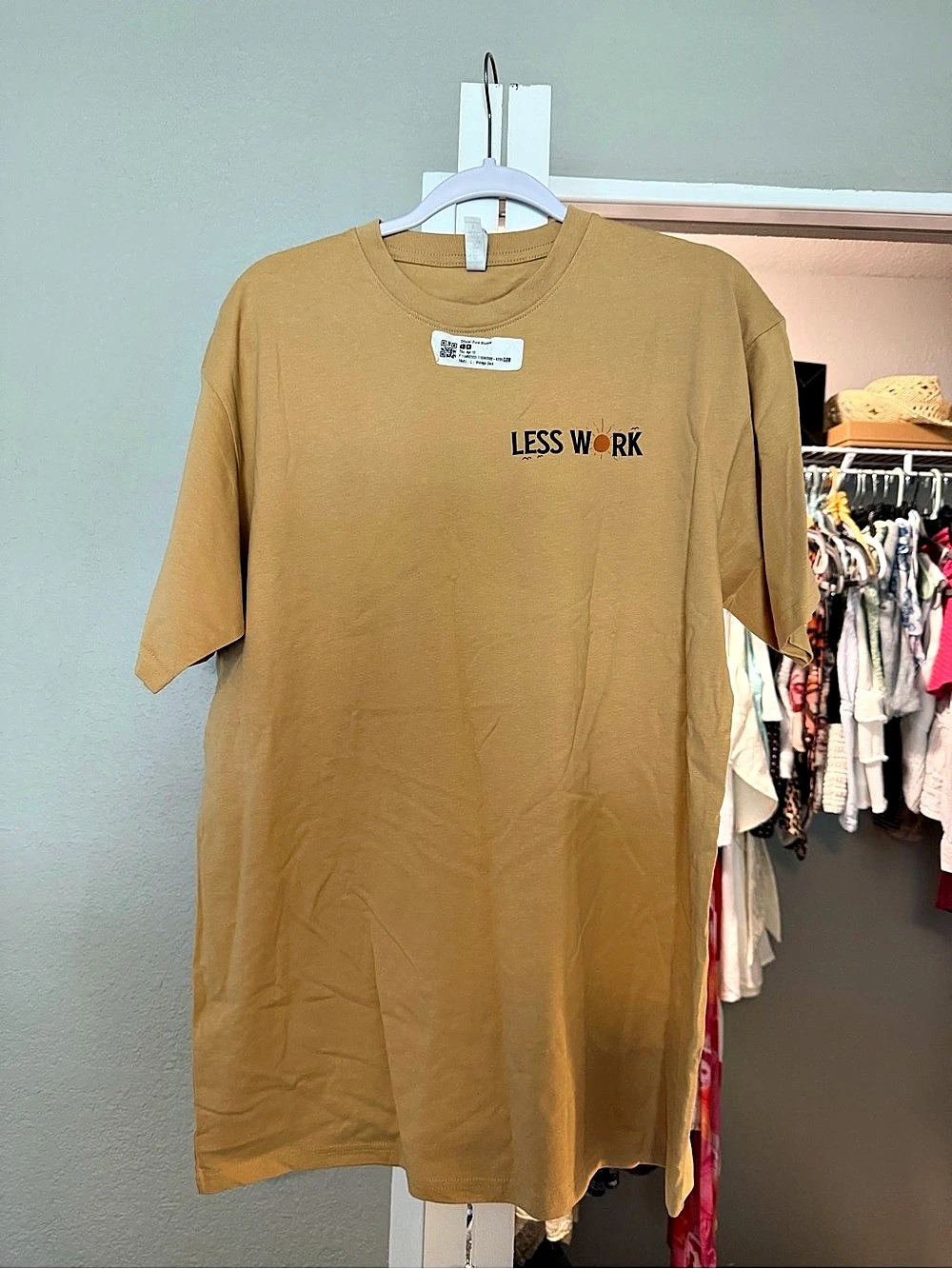 Official Duck Studios Less Work | Gold Tee Graphic Short Sleeve Tee Brown XL